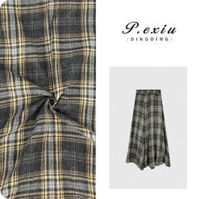 04-3潘依绣丁丁宠粉学院风绒面不规则格纹设计感半身裙 WH00272