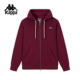 Kappa卡帕背靠背男款针织开身帽衫新款纯棉运动外套休闲开衫卫衣K0F12MK30