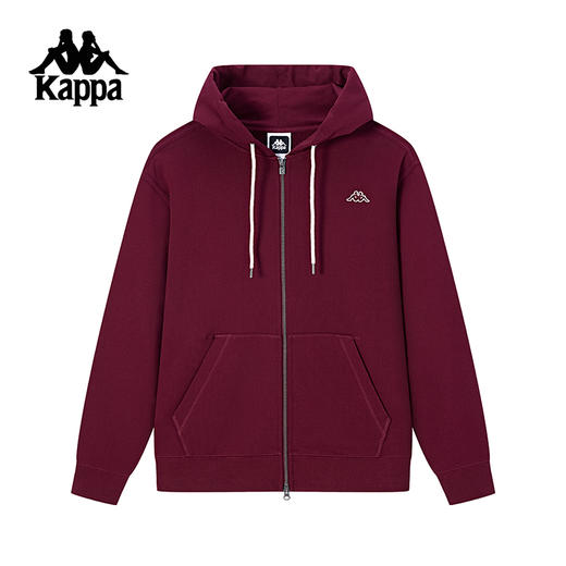 Kappa卡帕背靠背男款针织开身帽衫新款纯棉运动外套休闲开衫卫衣K0F12MK30 商品图0