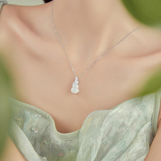 【冰雪葫芦】S925银白玉髓项链【JHY-N001853B】 商品图2