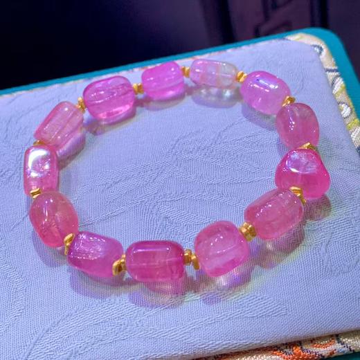 7mm-8mm单圈粉碧玺原石手链 商品图3