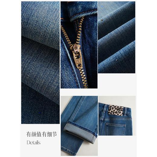 【自】全新升级【铂金会员183/天猫249/差价66】(02610) 洛诗琳重工设计感烫钻阔腿裤2025春季新款复古蓝直筒牛仔裤 商品图4