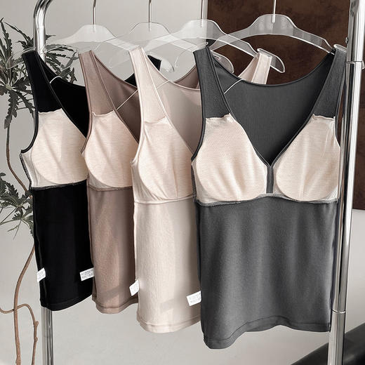 特价清！官网520+ 文胸打底二合一磨毛蚕丝可外穿背心保暖衣内搭女 乳胶垫吊带内衣 商品图6