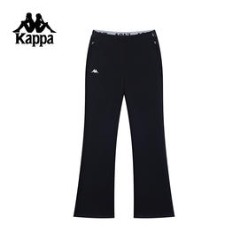 Kappa卡帕背靠背运动裤女新款休闲百搭针织长裤修身显瘦喇叭卫裤K0F22AK40
