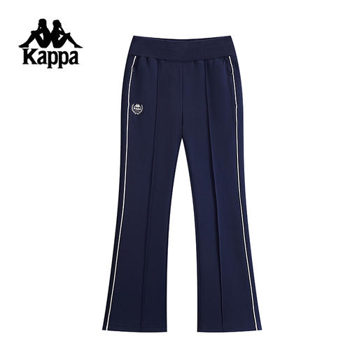 Kappa卡帕背靠背女款运动长裤复古喇叭裤新款修身裤子针织休闲裤K0F22AK03 商品图0