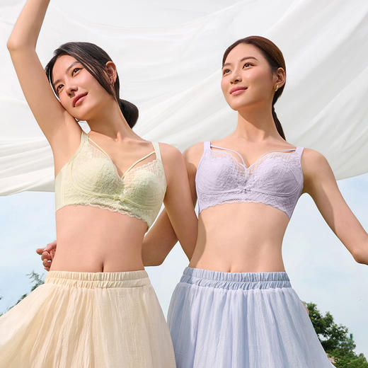 【代言人同款】都市丽人聚薄杯内衣A:薄BC:超薄蕾丝聚拢升杯记忆钢圈常规文胸YBH2C6 商品图8