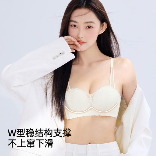 【无肩带内衣】熳洁儿 抹胸内衣防滑半杯聚拢可拆卸蕾丝抹胸文胸24261530 商品图2