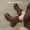 ZHR厚底马丁靴女2024秋冬新款ins系带短靴薄绒保暖女靴法式瘦瘦靴 商品缩略图8