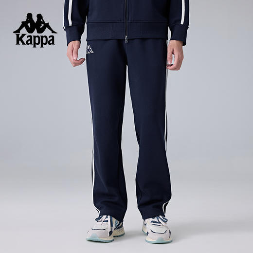 Kappa卡帕背靠背针织运动裤男款新款条纹直筒长裤休闲跑步裤裤子K0F12AK03 商品图1