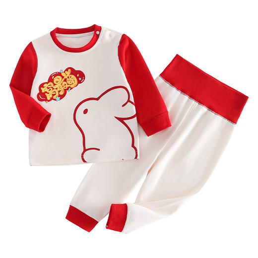 丁摩 儿童睡衣a类纯棉宝宝秋衣秋裤套装男女重卡通新年打底家居服内衣4ZF-62410 商品图4
