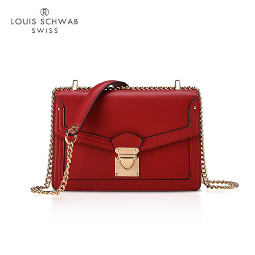 LS/路易施瓦布女包复古气质鎏金扣小方包 商品图0