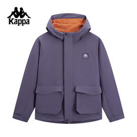 Kappa卡帕背靠背正反两穿防风衣男款户外防泼水连帽运动夹克外套K0F12FJ71