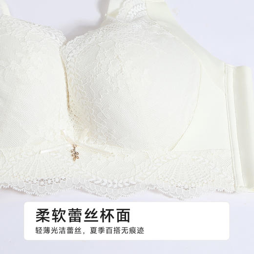 都市丽人内衣CD:薄蕾丝完美包容树脂胶圈常规文胸YBH4J2 商品图4