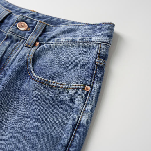 ROMI STUDIO“复古丹宁”精梳长绒棉洗水直筒牛仔裤 431K9167 商品图2