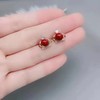 丁摩 天然原矿朱砂耳钉s925银招财转运本命年百搭喜庆耳饰女4ZF-123001 商品缩略图8