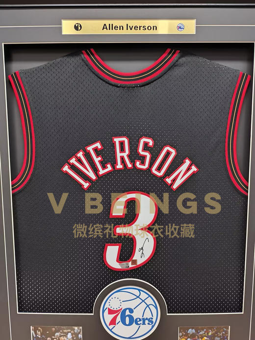 收藏系列 艾弗森 76人队 黑色球迷版 亲笔签名球衣 商品图2