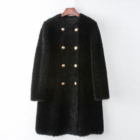 丁摩 冬季新款时尚长款羊剪绒大衣羊毛颗粒皮草外套女4ZF-4821C