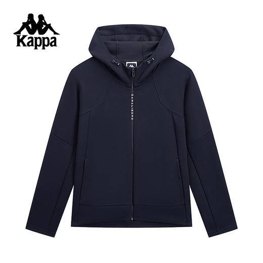 Kappa卡帕背靠背针织开身帽衫男款复古运动开衫卫衣休闲外套上衣K0F12MK40 商品图0