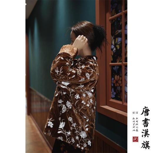 【花影悦动】新中式国风外套秋冬棉衣珠片绣花高级感立领唐装棉袄桑蚕丝羊绒丝绵 商品图2