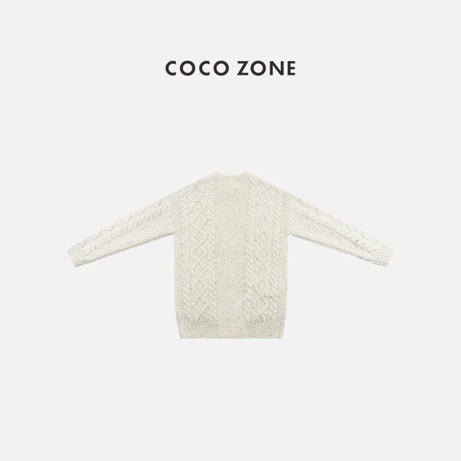 COCO ZONE 秋冬麻花纹圆领长袖带口袋毛针织衫CC1D2487 商品图1