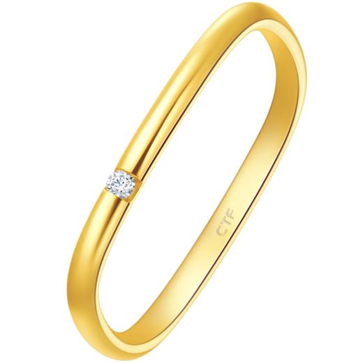 CE63534-A-X071CE0000012	周大福CHOW TAI FOOK	周大福 17916小方戒22K金钻石戒指/钻戒 商品图0