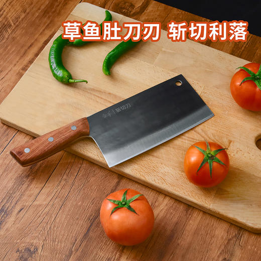 【送磨刀石、围裙】拿铁铁器·合手斩切刀/切片刀，手工锻打菜刀，持久锋利，可斩骨/切片/拍蒜/剁肉，一刀搞定家庭各种用刀需求 商品图5