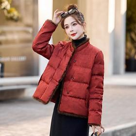 中式国风羽绒服，加厚保暖白鸭绒外套上衣HR-YQH88859