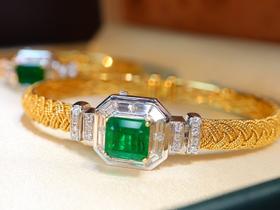 2.96ct刻面祖母绿手链