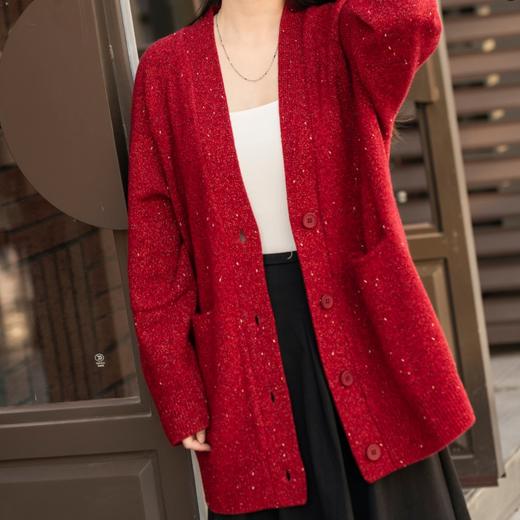 Colnstela雪花金豆羊毛衫|美丽诺羊毛软糯舒适，新年红显白又暖 商品图1