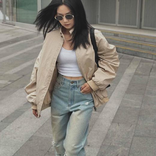 顺丰包邮20143洛诗琳2025春季极简工装廓形宽松短夹克外套女852 商品图3