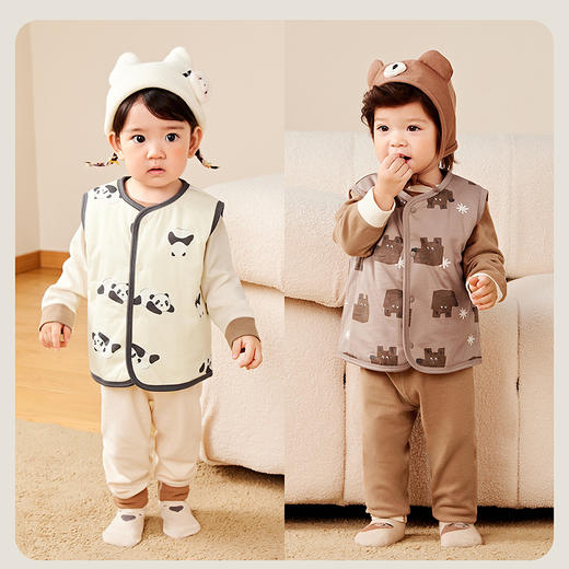 【植物芯】迷你巴拉冬新款夹棉护肚马甲宝宝亲肤保暖纯棉背心 商品图2