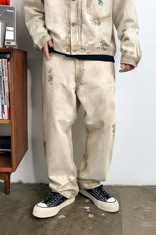 徐太浪美式高街做旧脏脏直筒休闲裤男春秋宽松个性运动阔腿长裤子 商品图4