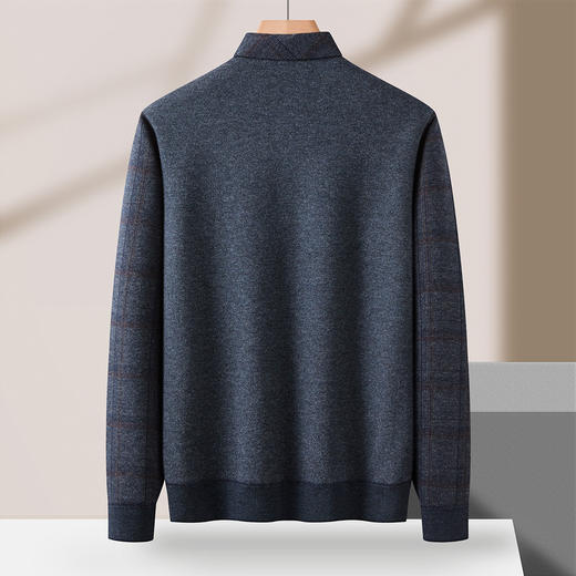 【一件过冬】罗蒙加绒保暖衬衫假两件针织衫男士百搭毛衣秋冬加绒衬衣 商品图2