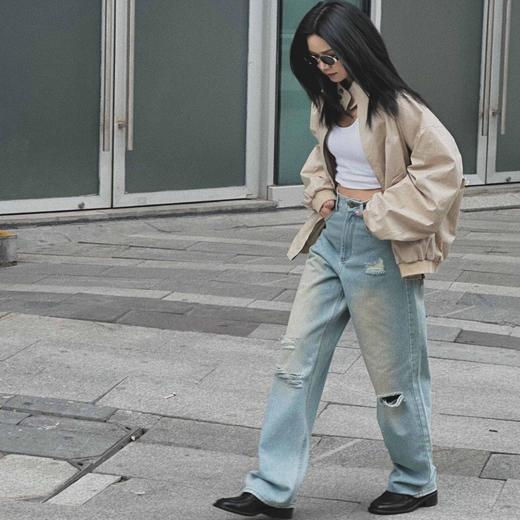 顺丰包邮20143洛诗琳2025春季极简工装廓形宽松短夹克外套女852 商品图0