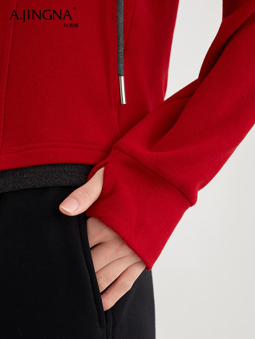 【鸿运当头】阿菁娜新春德绒撞色休闲时髦瘦瘦衫F29D201009 商品图4