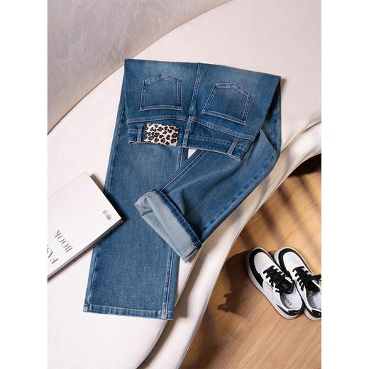 【自】全新升级【铂金会员183/天猫249/差价66】(02610) 洛诗琳重工设计感烫钻阔腿裤2025春季新款复古蓝直筒牛仔裤 商品图1