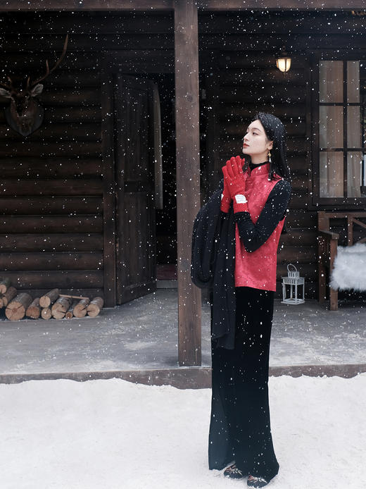 盛唐牡丹| 闲云野鹤丝毛偏襟马甲 商品图11