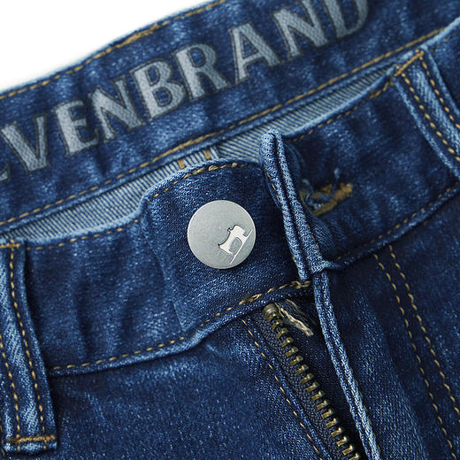 【含羊毛】柒牌男装牛仔裤男2024秋冬新款舒适丹宁直筒百搭长裤子127H70350 商品图3