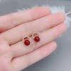 丁摩 天然原矿朱砂耳钉s925银招财转运本命年百搭喜庆耳饰女4ZF-123001 商品缩略图3