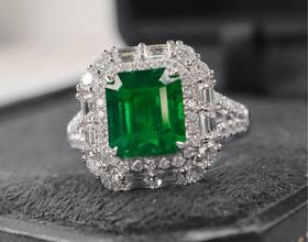 2.8ct刻面祖母绿戒指