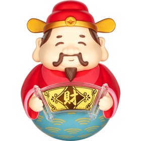 WPSKU838484	六福珠宝LUKFOOK JEWELLERY	黄金摆件送福财神不倒翁足金收藏纪念饰品贺岁客厅开业送礼定价