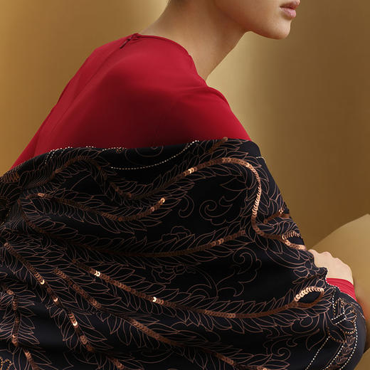 凤凰之家“和美与共”双面印花大方巾 商品图4