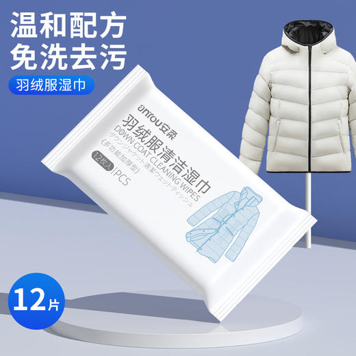 「9.9到手3大包！加送3小包」羽绒服湿巾免洗清洗湿巾 去污免水洗擦拭干洗湿清洁纸巾去油居家日用清洁工具 商品图2