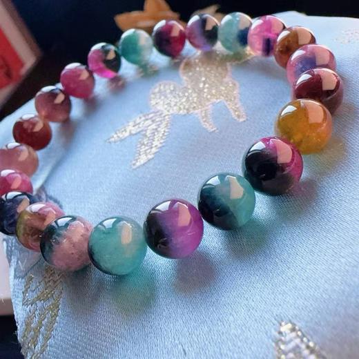 8mm-9mm单圈彩虹西瓜碧玺手串 商品图1