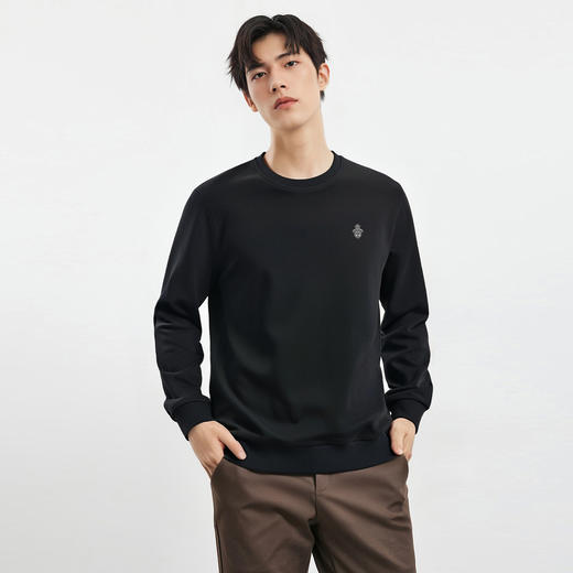 【高棉微弹力】罗蒙春季男装卫衣男士休闲简约学院风青少年套头T恤男 商品图2