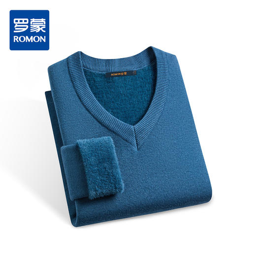 【一体绒】罗蒙加绒加厚毛衣秋冬加绒针织衫保暖毛衫男士毛衣 商品图0