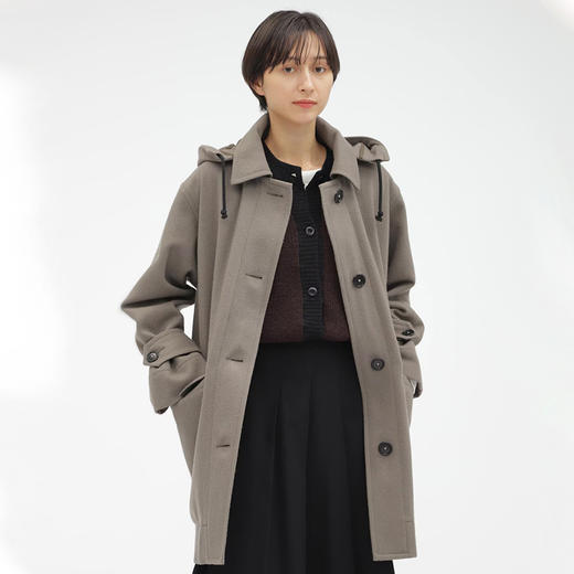 MHL BASIC WOOL MELTON 女式连帽羊毛大衣 商品图2