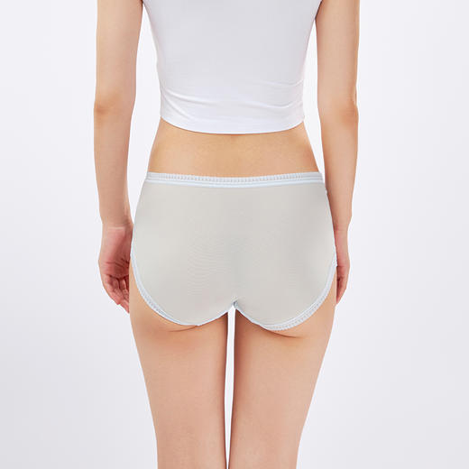 都市丽人蕾丝网布系列蕾丝薄透丝滑平角裤LKH5D8 商品图3