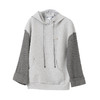 VIMAGE纬漫纪宽松休闲显瘦落肩拼接连帽灰色百搭卫衣2025春季新款V2313901 商品缩略图6