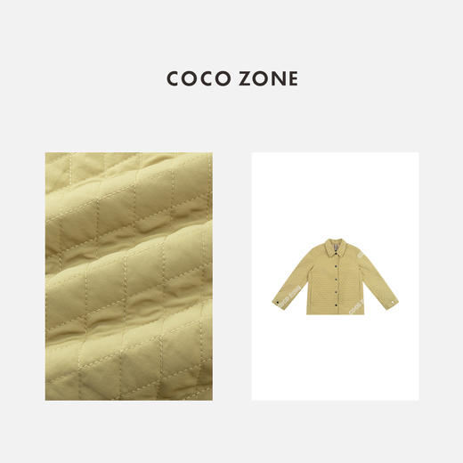 COCO ZONE 秋冬时尚菱格长袖棉服气质翻领上衣CC2C2158 商品图2